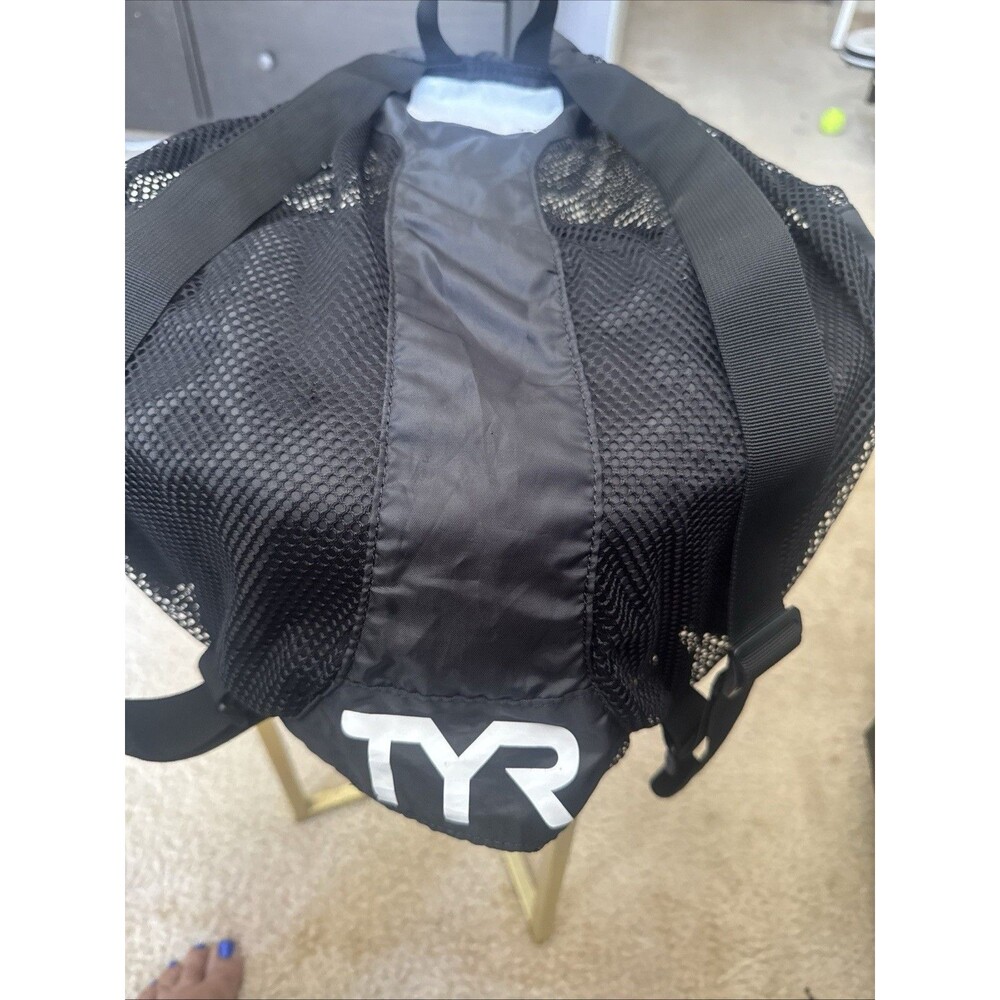 TYR Big Mesh Mummy Backpack Swim Gym Workout Gear Black
